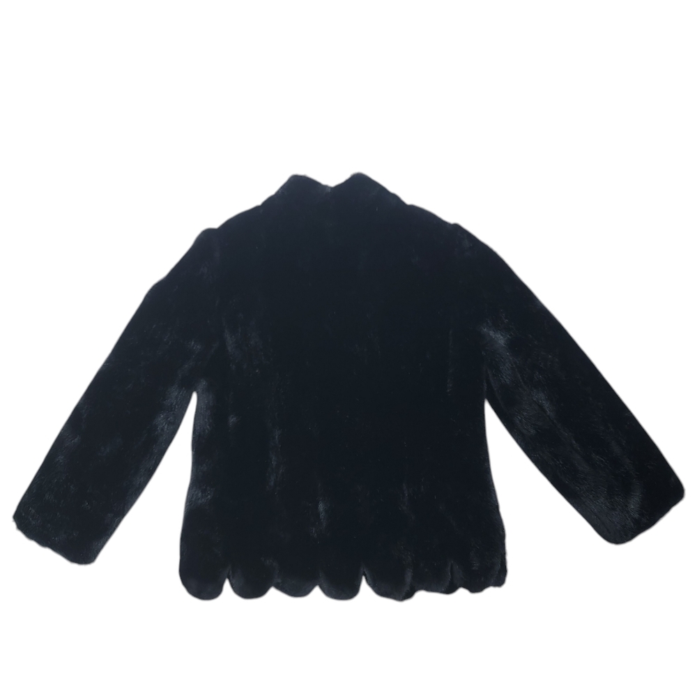 Vintage Xcentrix Women's Faux Fur Coat Black Formal Cropped Winter Jacket - Picture 7 of 16